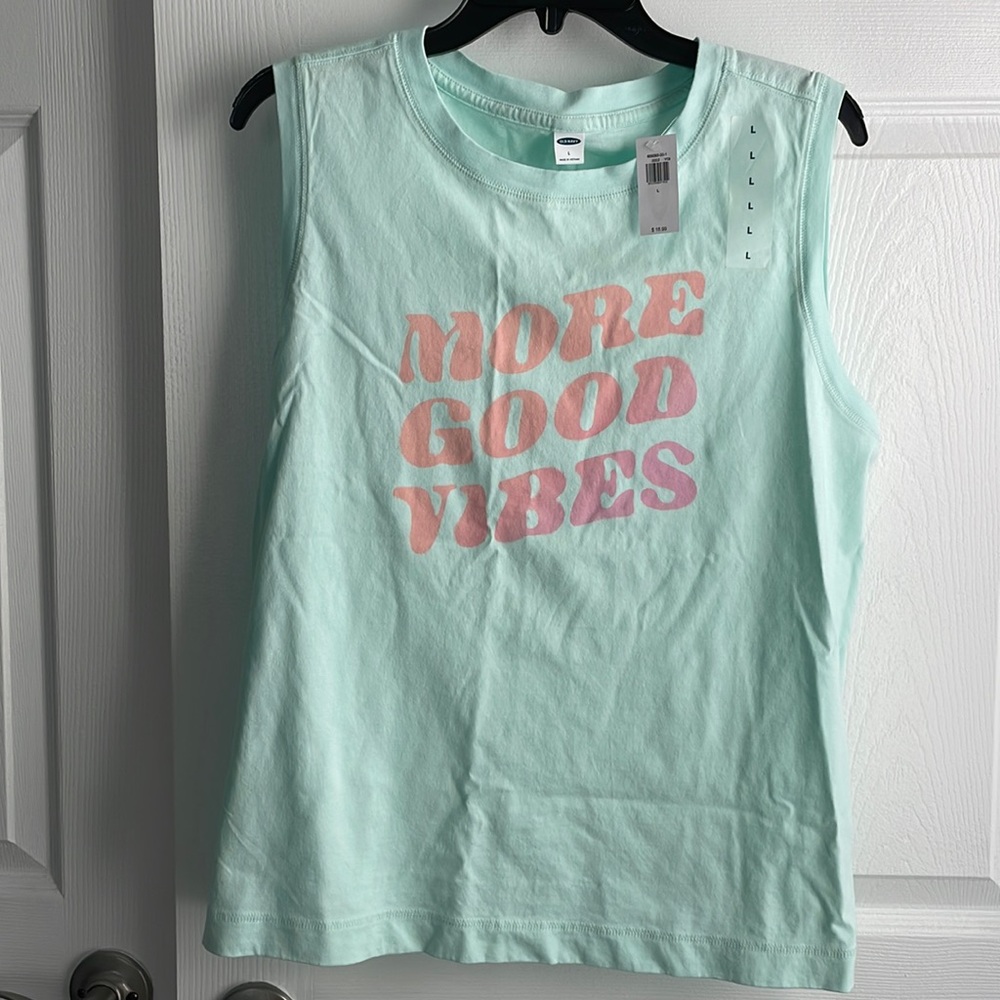 🌈NWT OLD NAVY “More Good Vibes” Tank🌈